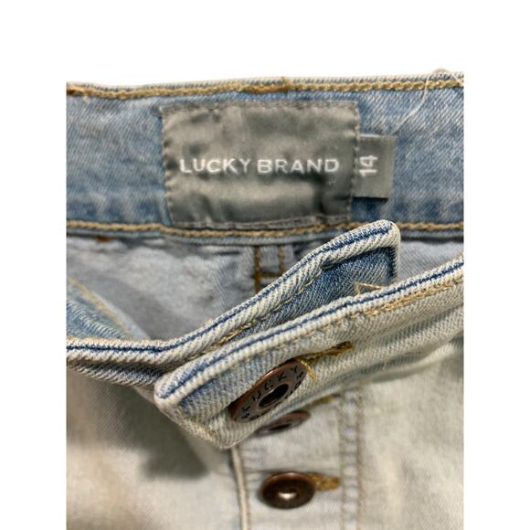 Size 14 Lucky Brand Girls New Jean Shorts High Waist Buttonfly - Picture 5 of 11
